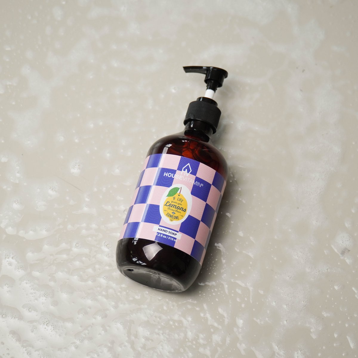 Handzeep Citroen, Bergamot en Basilicum in een laagje zeepschuim