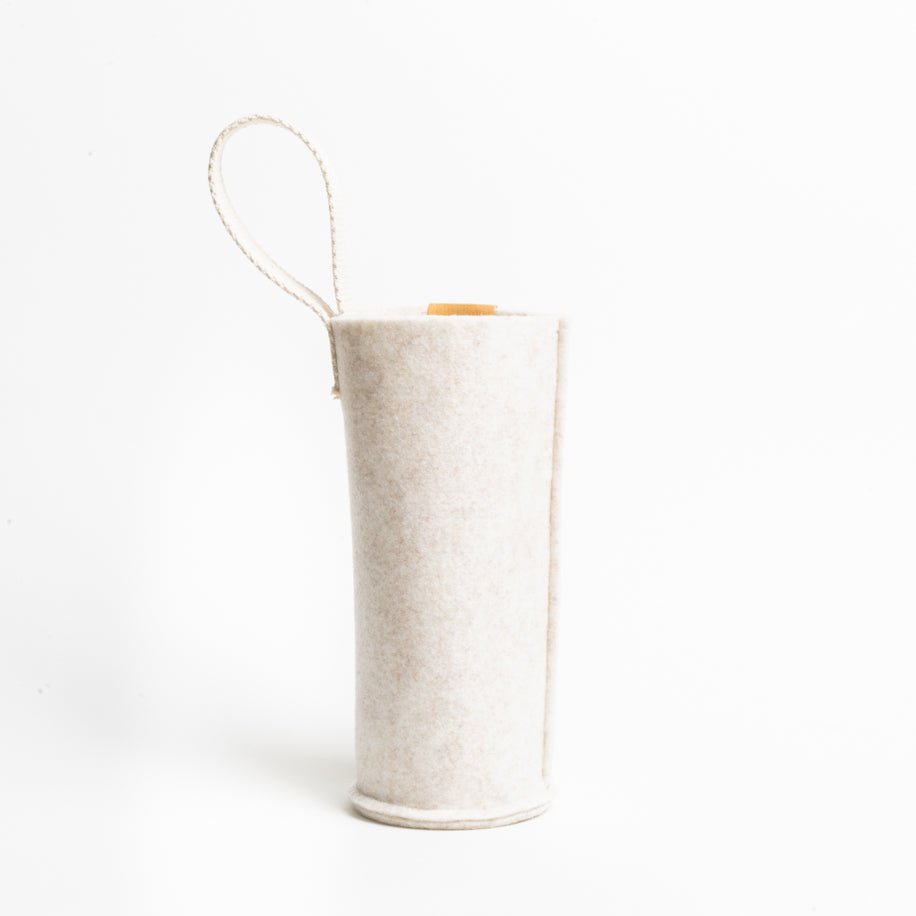 Lege beige vilten beschermhoes met lus