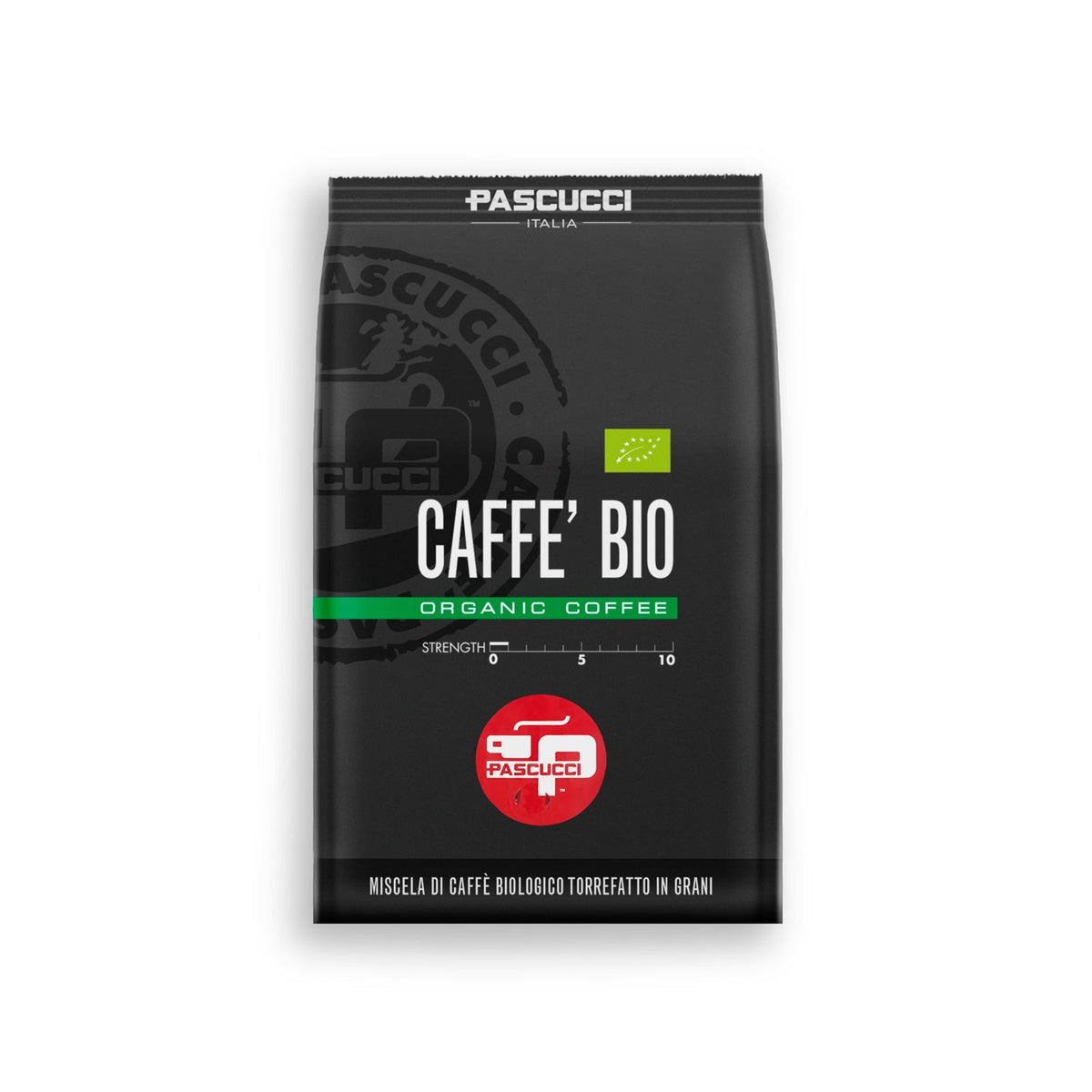 Zak biologische koffiebonen van Pascucci, 250 gram