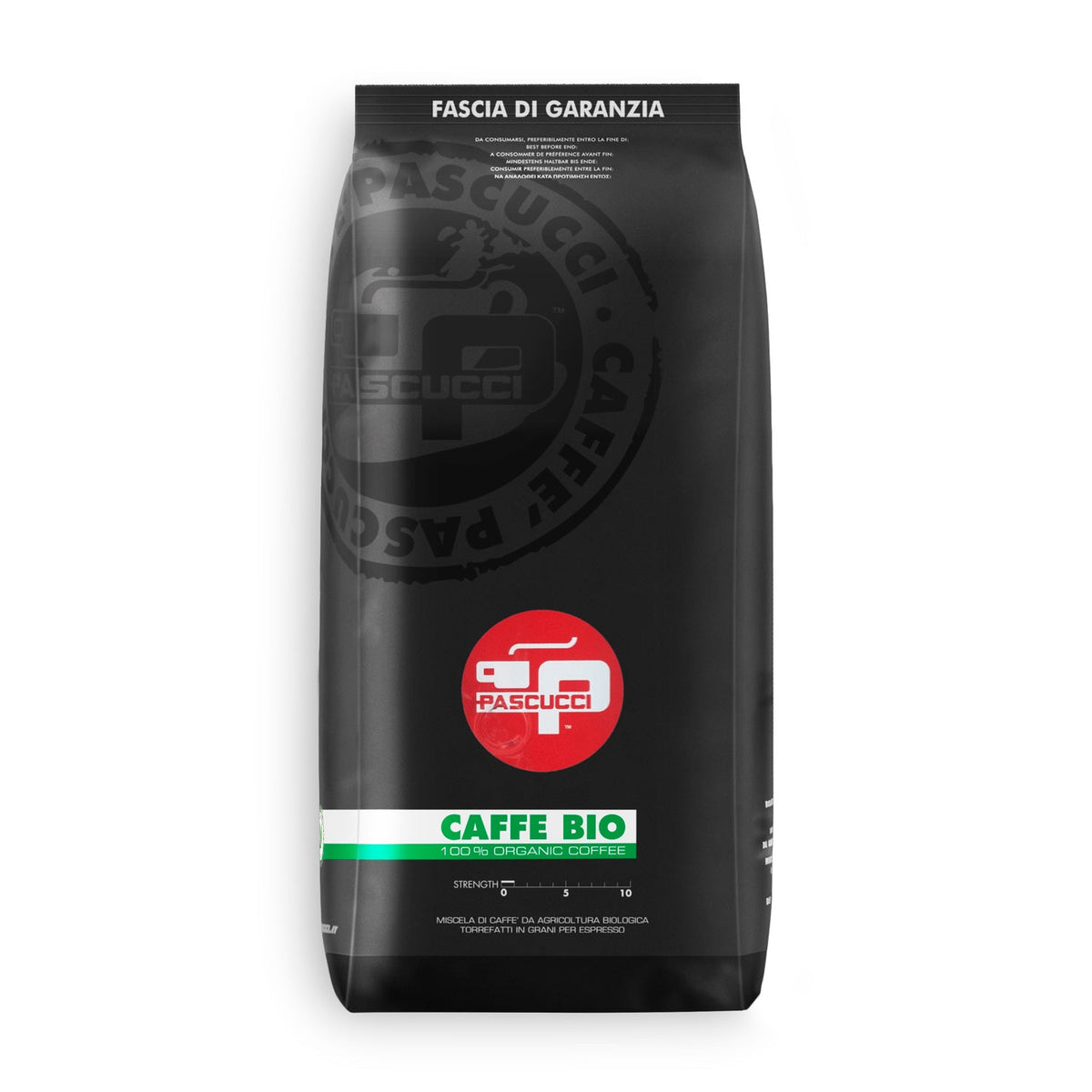 Zak biologische koffiebonen van Pascucci, 1 kilo