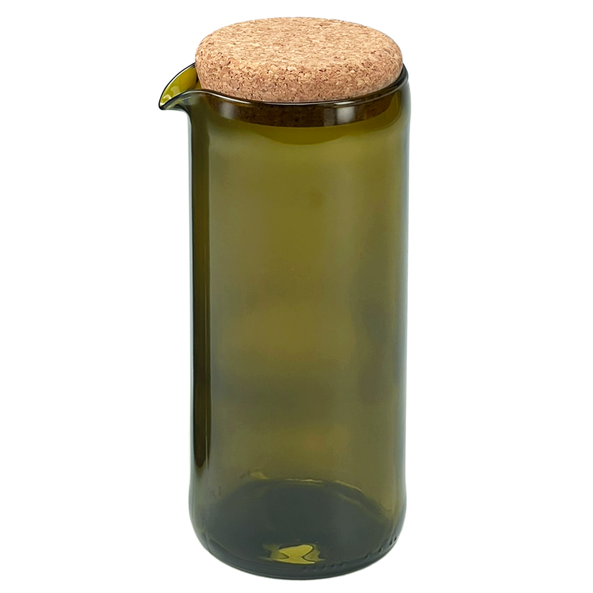 Karaf van een wijnfles met schenktuit en kurkdeksel, 800 ml