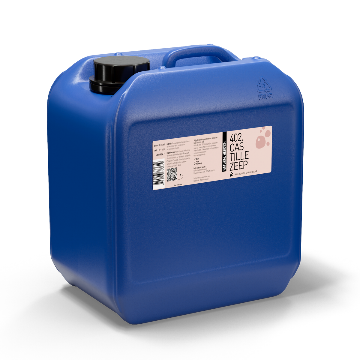 Castillezeep van Natural Heroes in een blauwe jerrycan van 5 liter