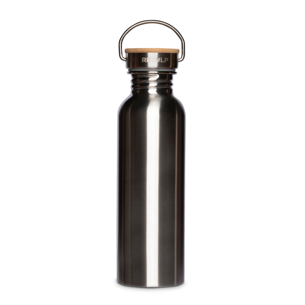 Rvs drinkfles Urban van Retulp, 750 ml, in staal met bamboe dop