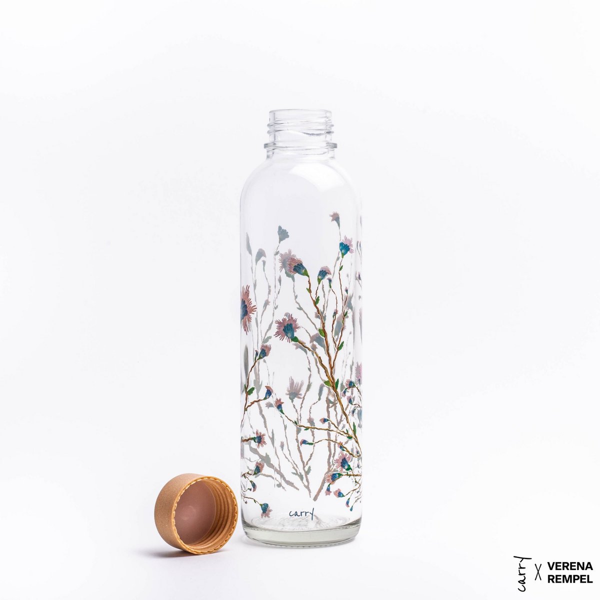 Drinkfles Hanami, open, met de dop ernaast