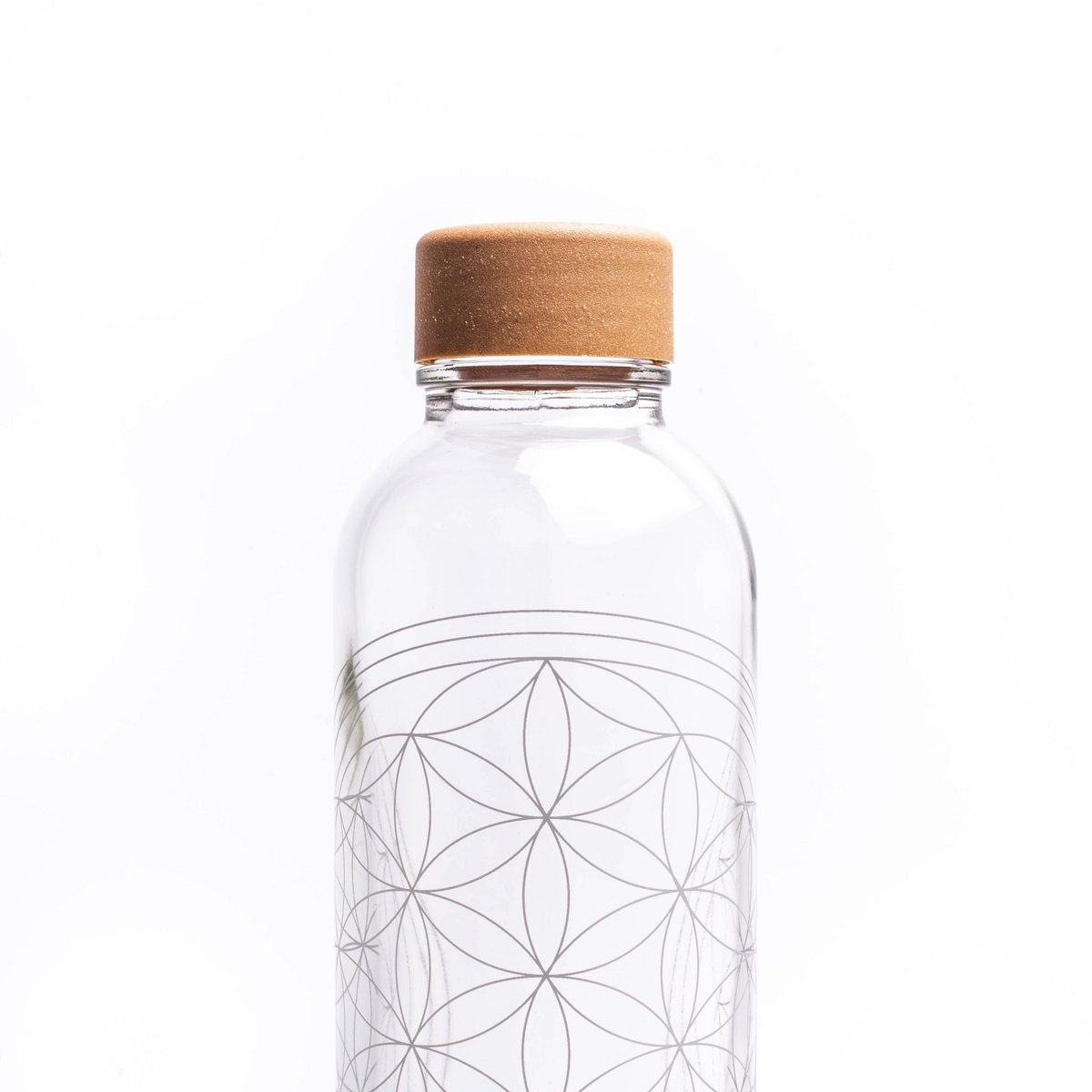 Bovenkant van de drinkfles Flower of Life met de schroefdop