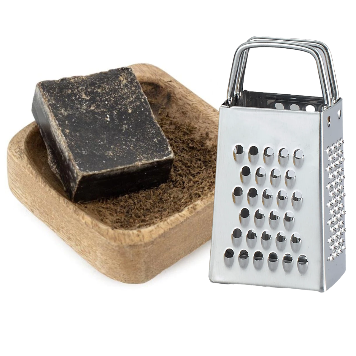 Amberblokjes geschenkset met houder en rasp, foto 3