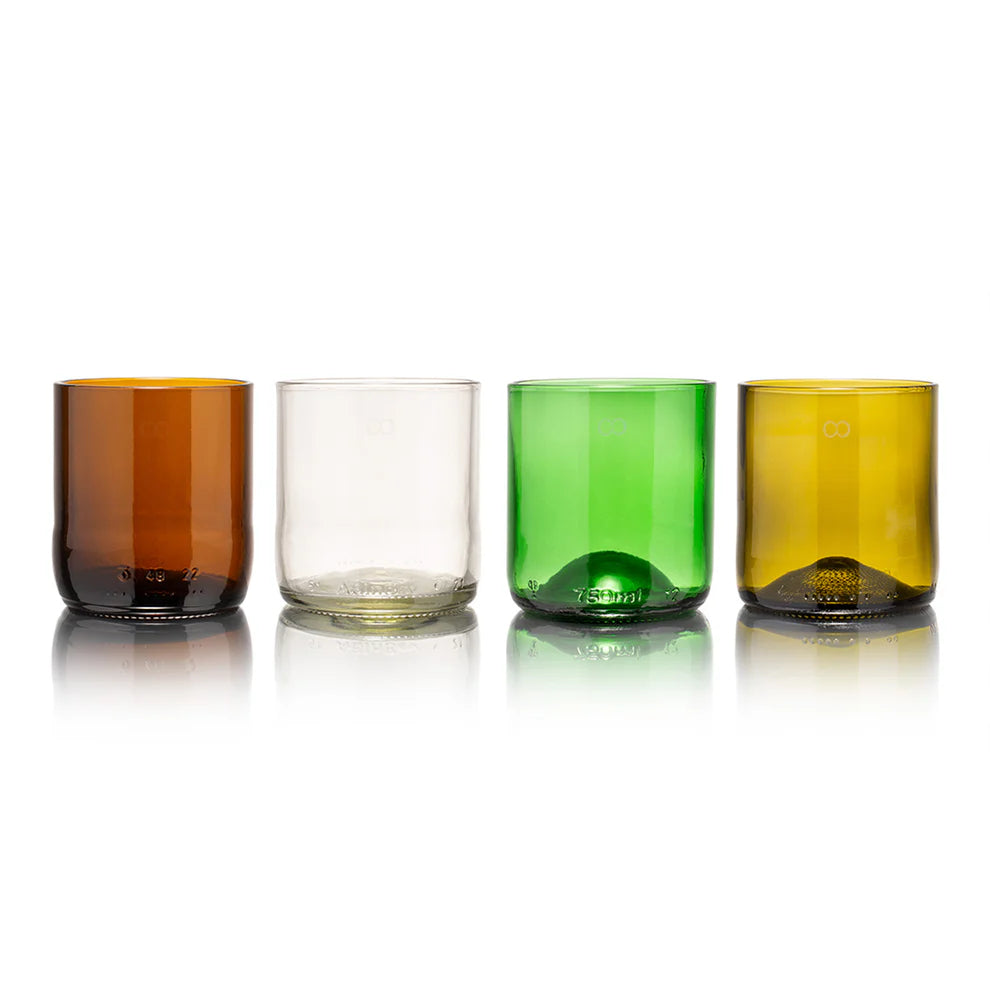Rebottled - 4-pack circulair drinkglas (8cm)