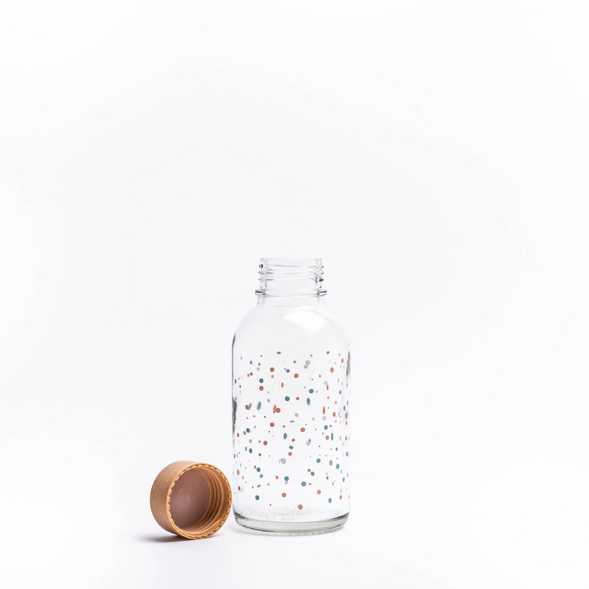 Drinkfles Flying Circles, open, met de dop ernaast