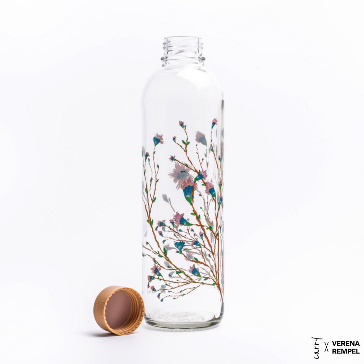 Drinkfles Hanami, open, met de dop ernaast