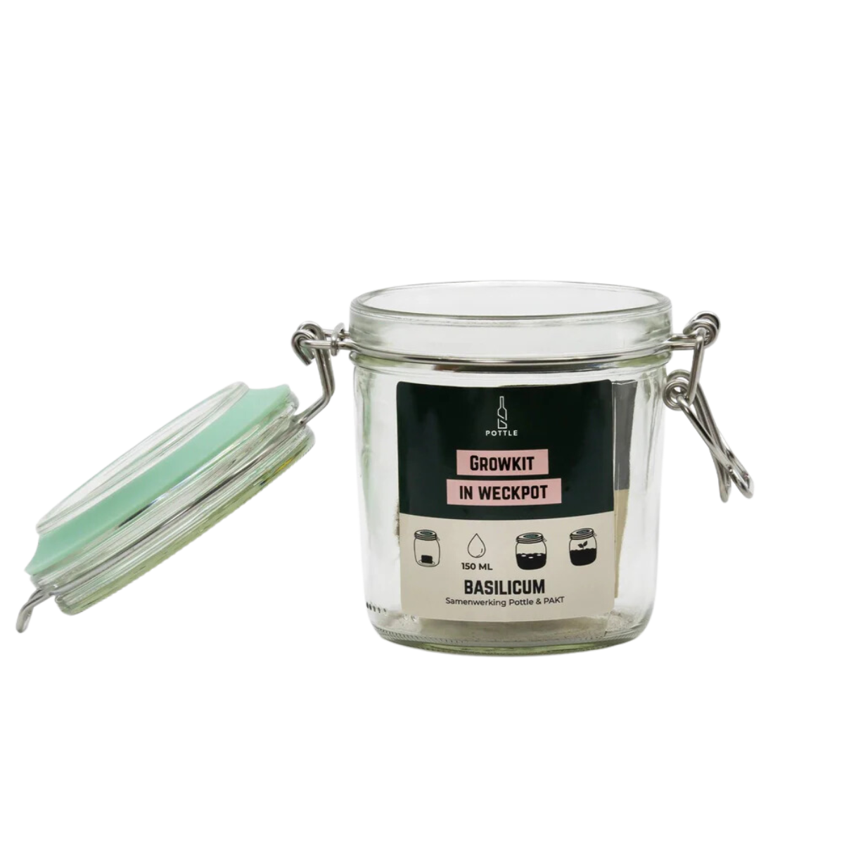 Growkit in duurzame weckpot - Basilicum