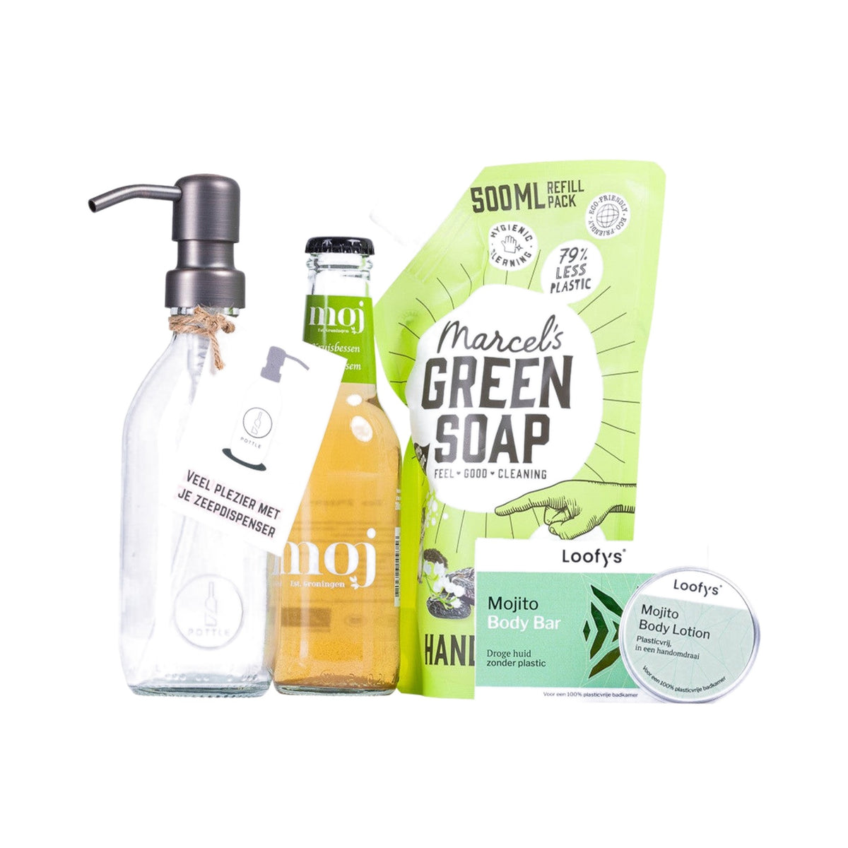 Feel Good Kerstpakket - XS - Groen op een witte achtergrond