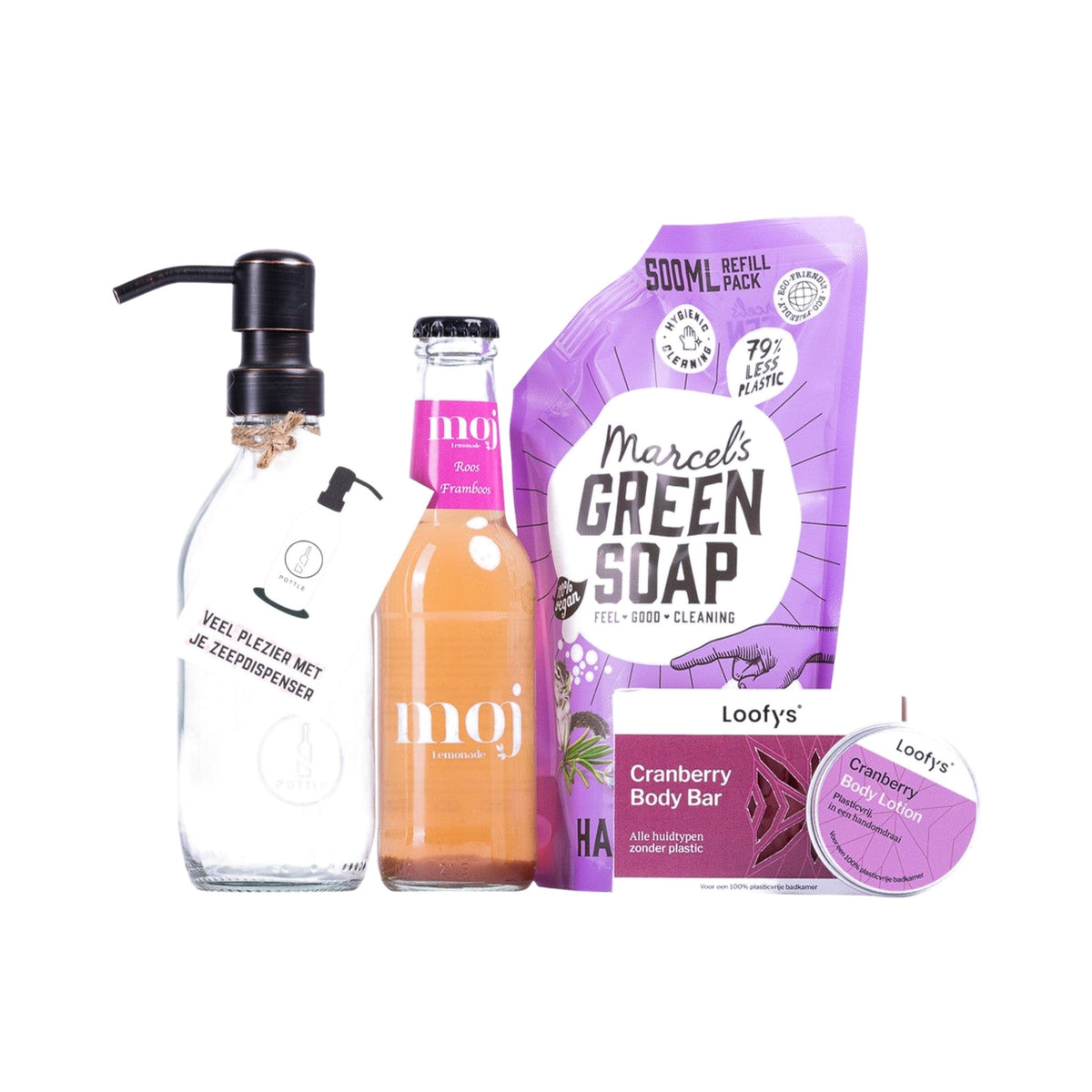 Feel Good Kerstpakket - XS - Paars op een witte achtergrond