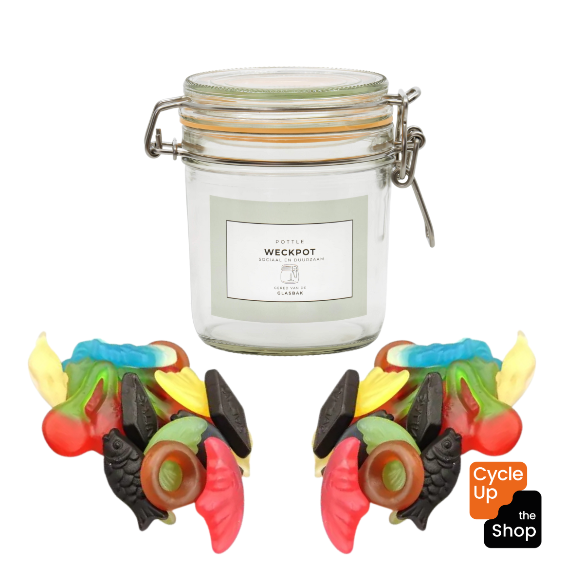 Weckpot gevuld met kindermix