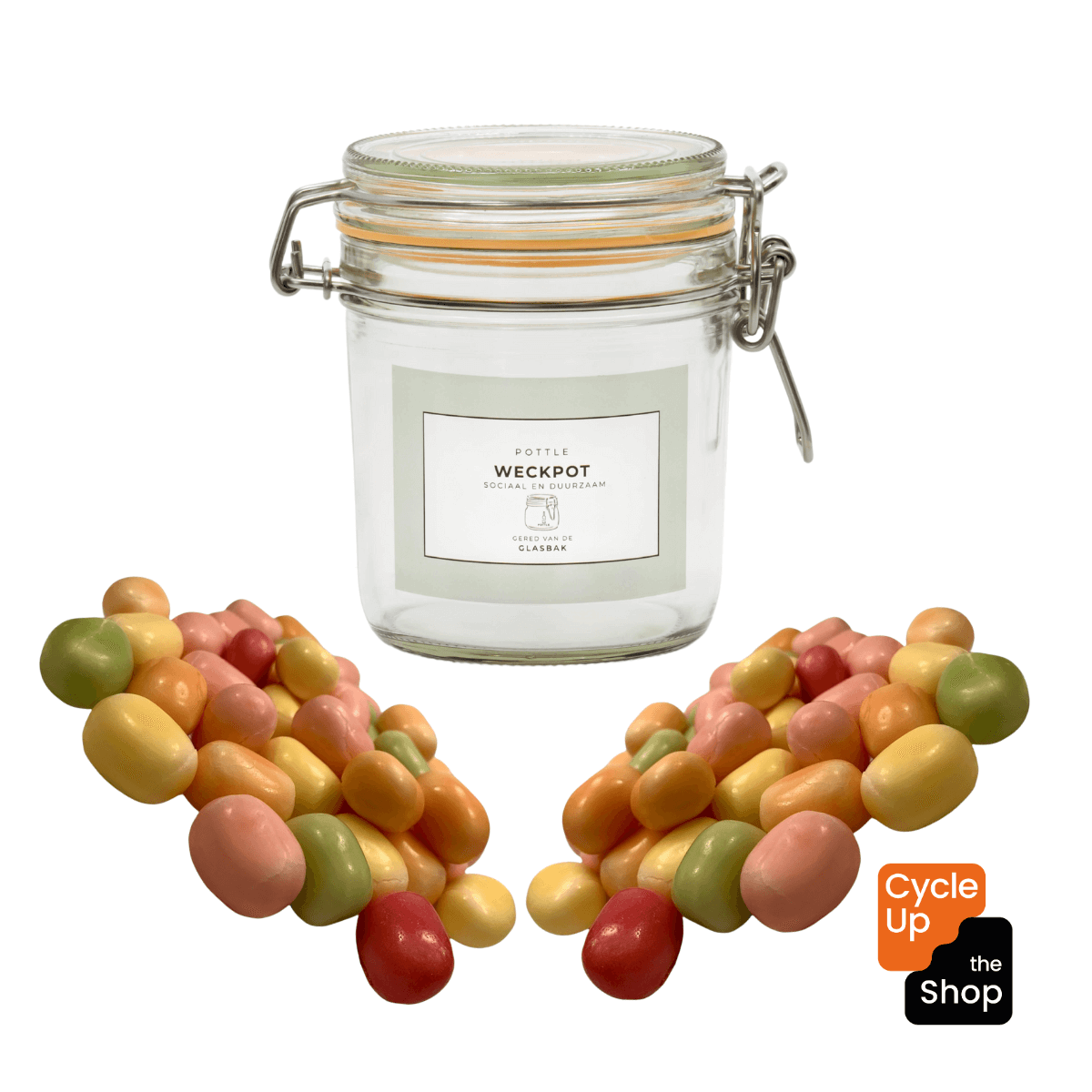 Weckpot gevuld met Pinballs - Shop Cycle-Up