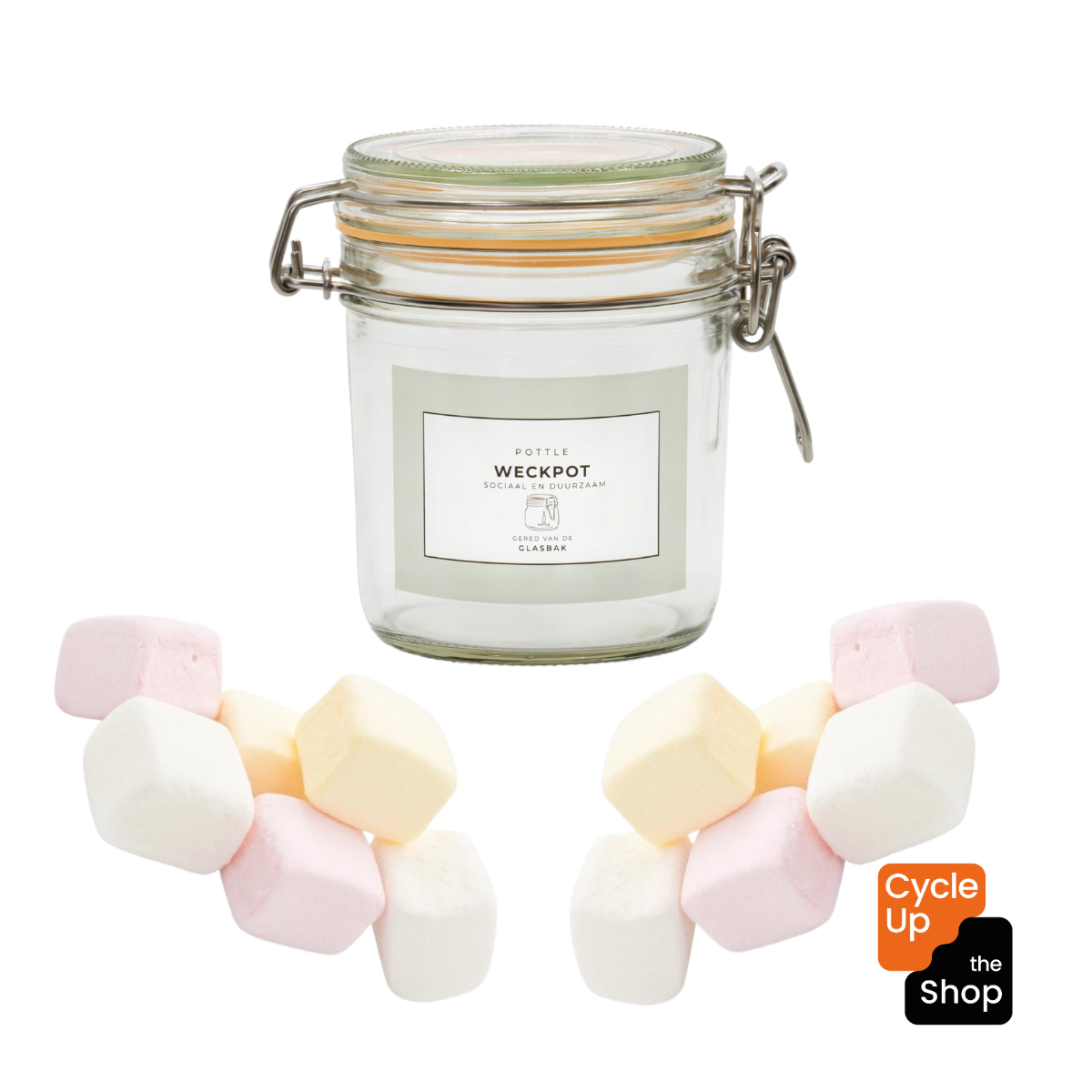 Weckpot gevuld met spekjes - Shop Cycle-Up