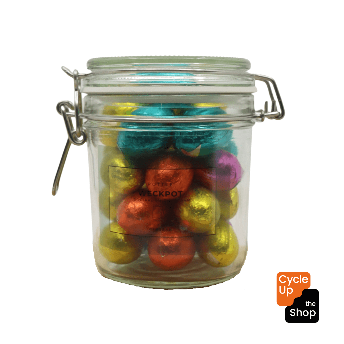 Weckpot 530 ml met gevulde paaseieren - Shop Cycle-Up