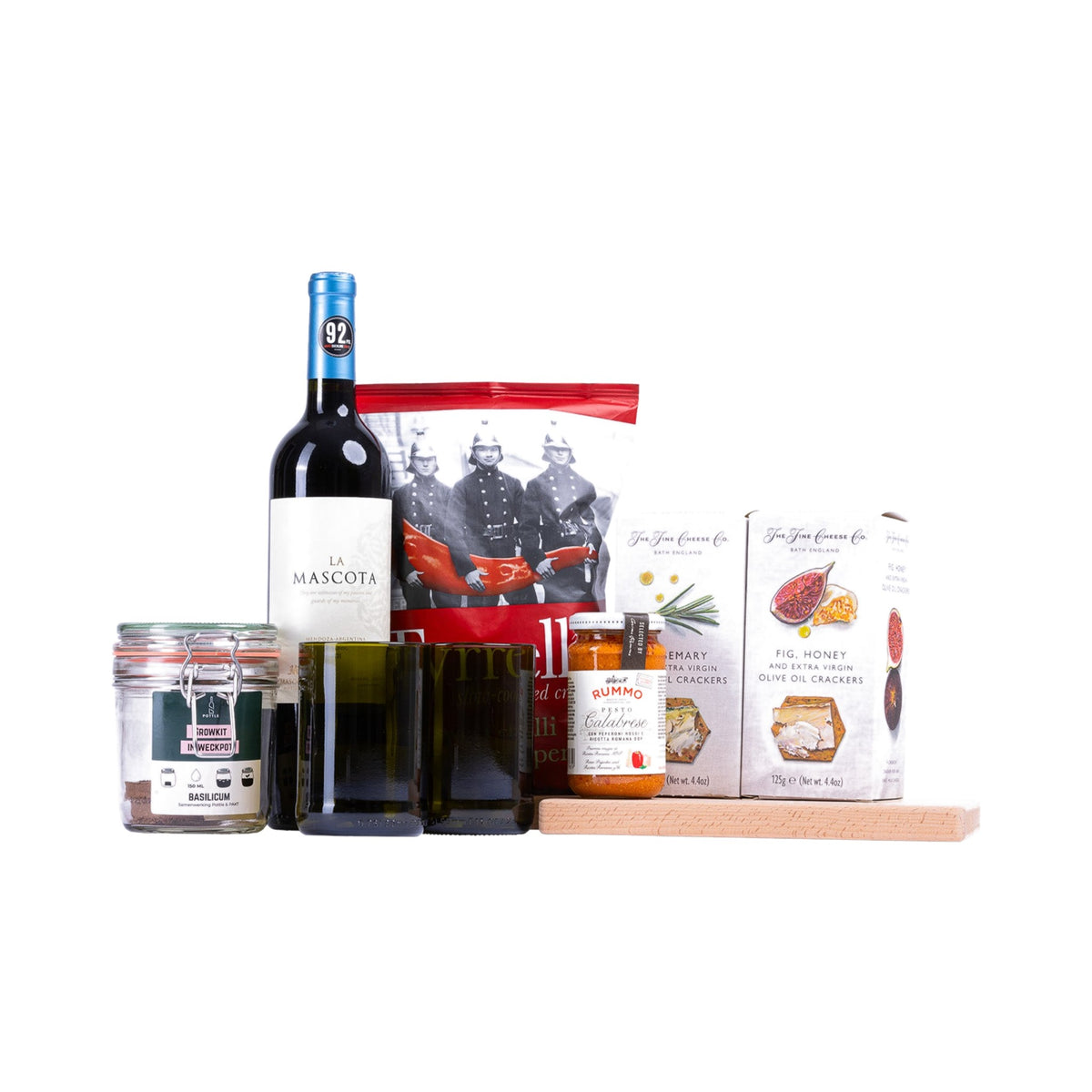 Italiaans Kerstpakket - M op een witte achtergrond