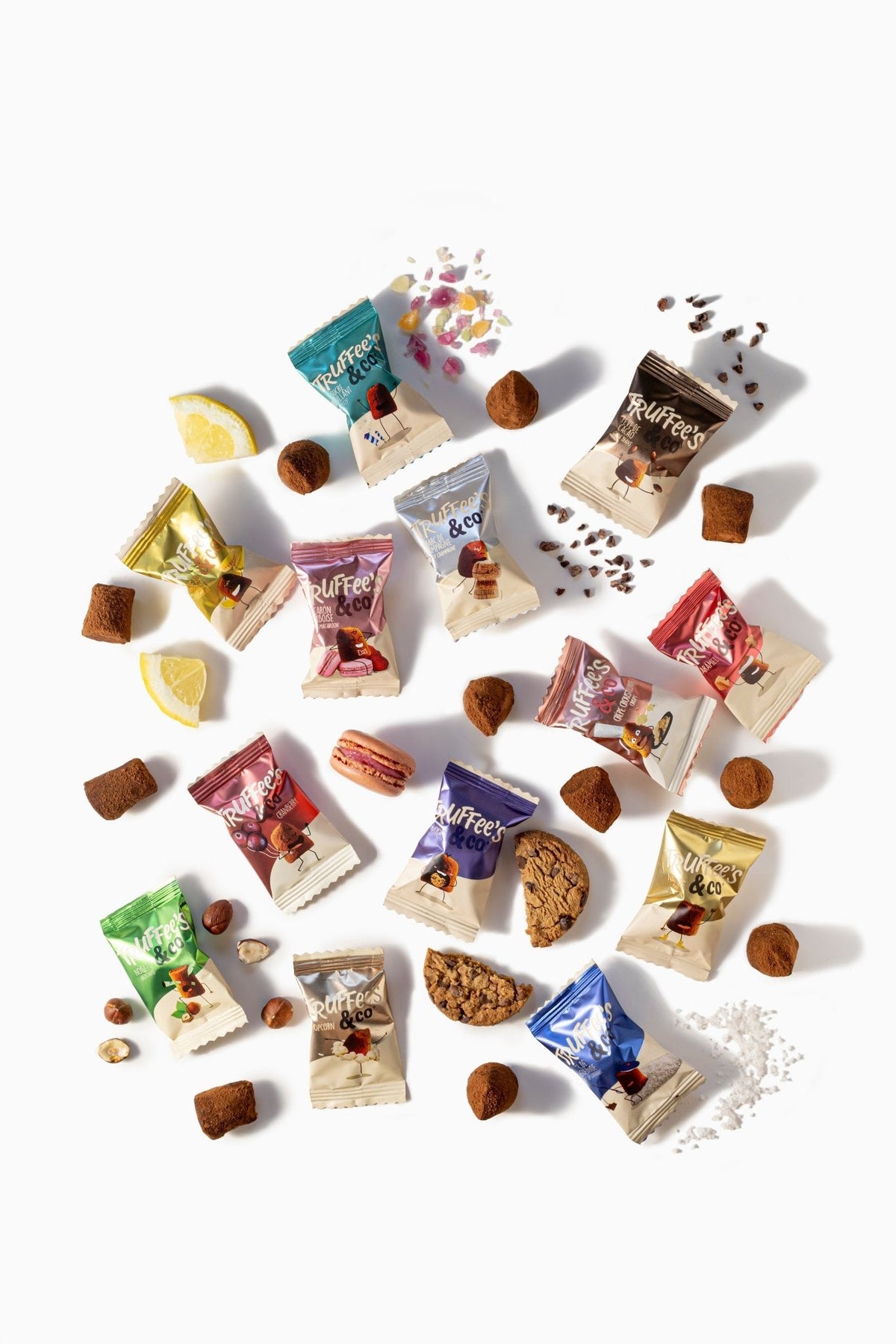 Doos met los verpakte chocoladetruffels van Truffee's & Co, 1 kilo