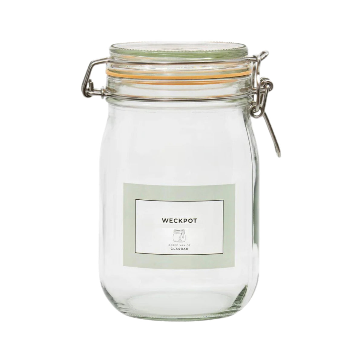 Geredde weckpot van 1140 ml met ring