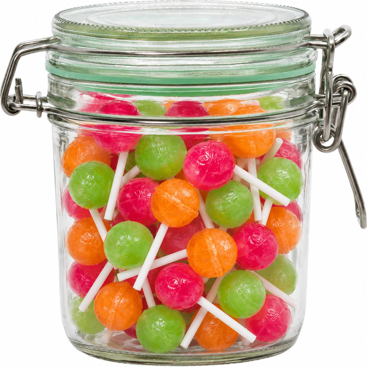 Geredde weckpot van 530 ml, gevuld met lolly's (impressie)