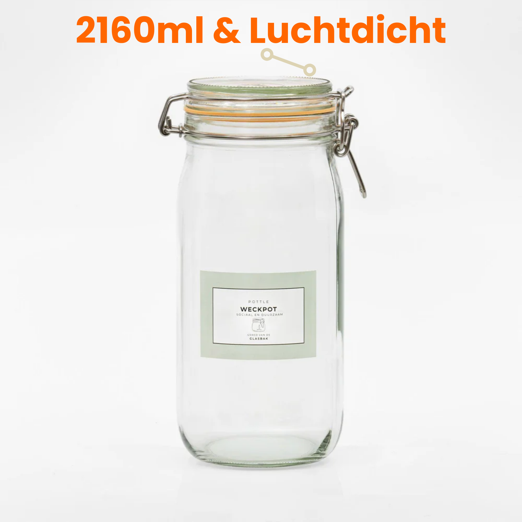 Duurzame circulaire weckpot 2160ml