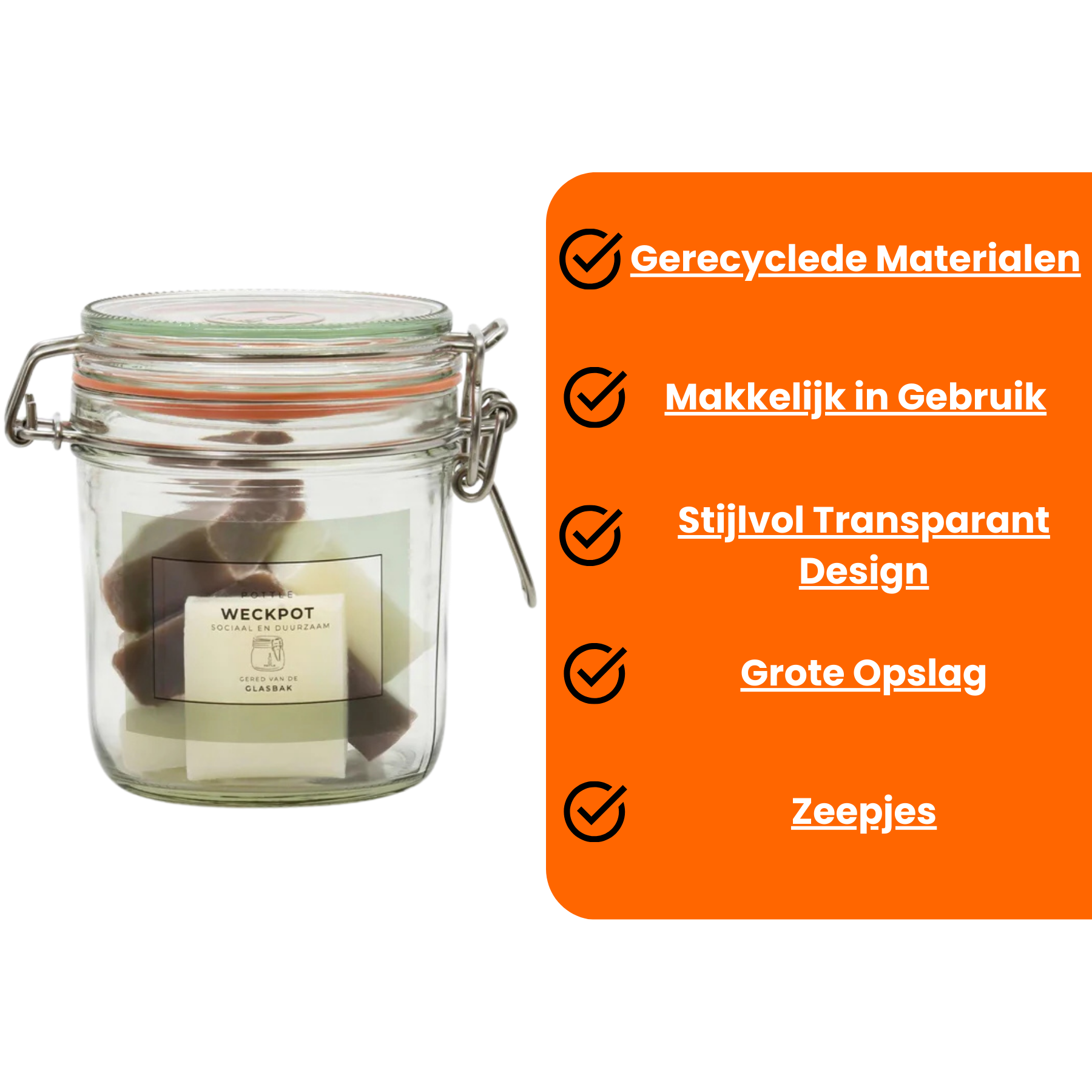 Duurzame weckpot met natuurlijke zeepjes