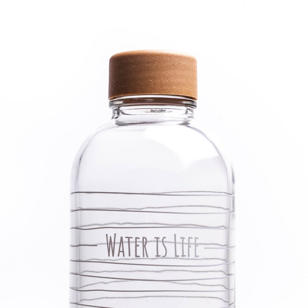 Bovenkant van de drinkfles met de tekst Water is Life