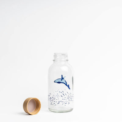 Drinkfles Ocean Lover, open, met de dop ernaast