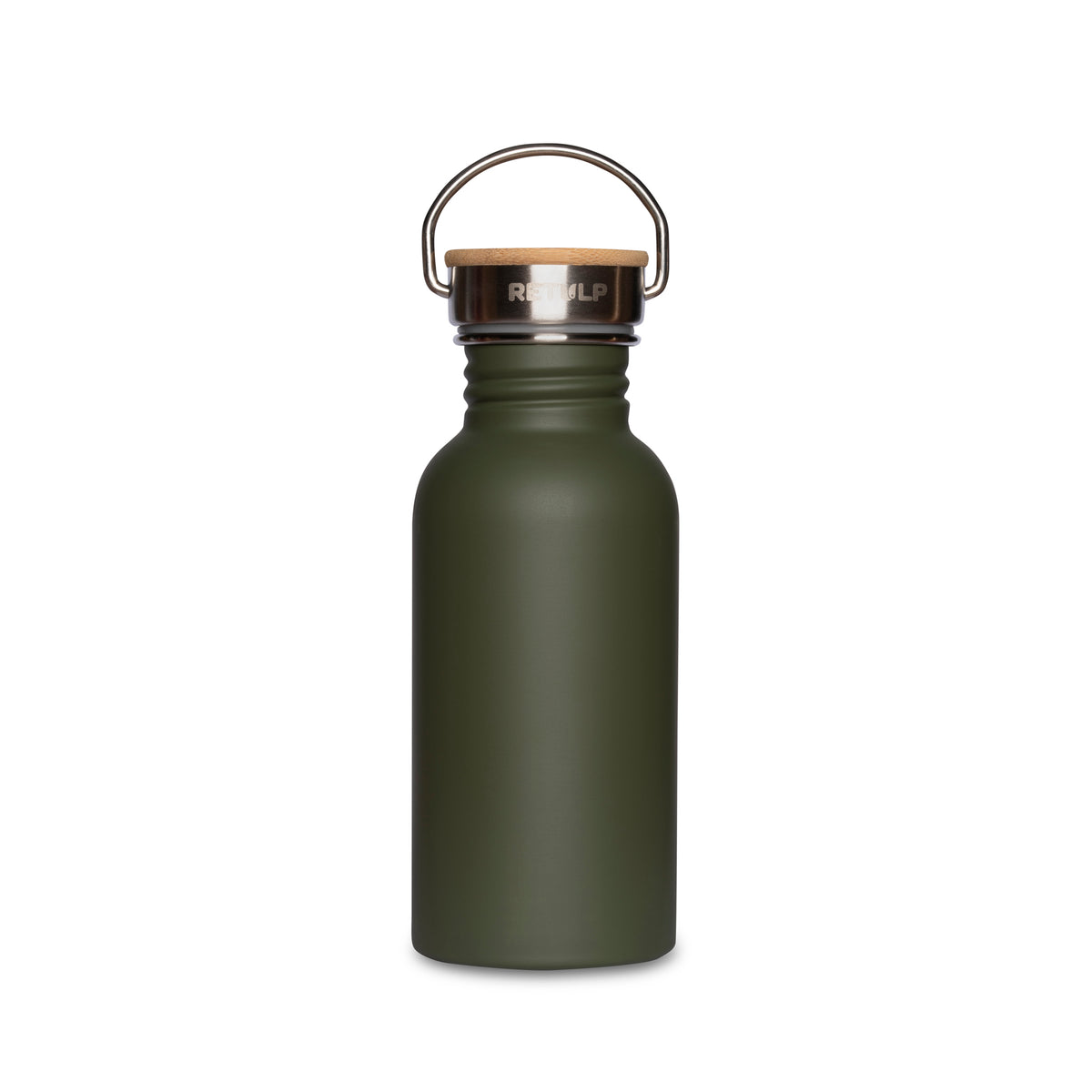 Rvs drinkfles Urban van 500 ml in bosgroen met bamboe dop