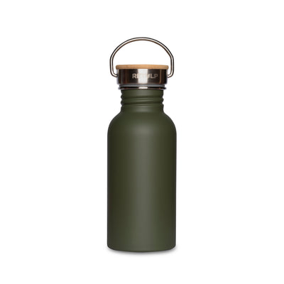 Rvs drinkfles Urban van 500 ml in bosgroen met bamboe dop