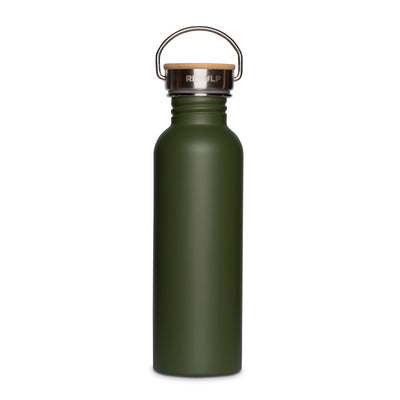 Rvs drinkfles Urban van 750 ml in bosgroen met bamboe dop