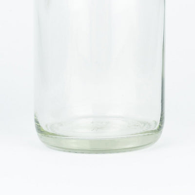 Onderkant van het drinkglas van dichtbij