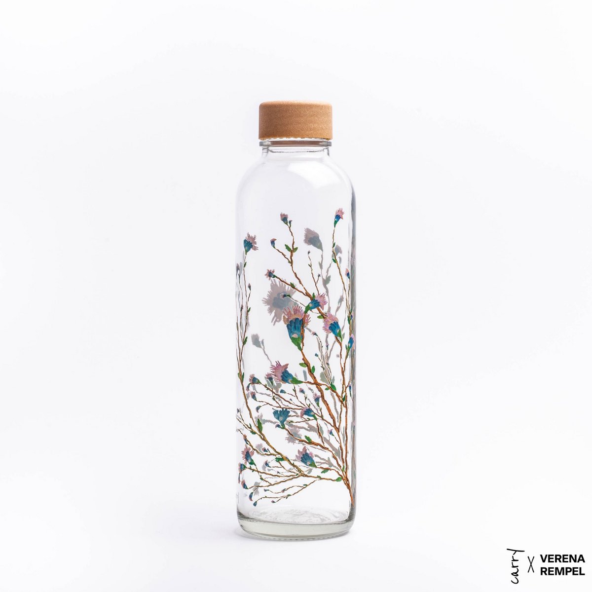 Glazen drinkfles Hanami van 0,7 liter met kersenbloesemprint