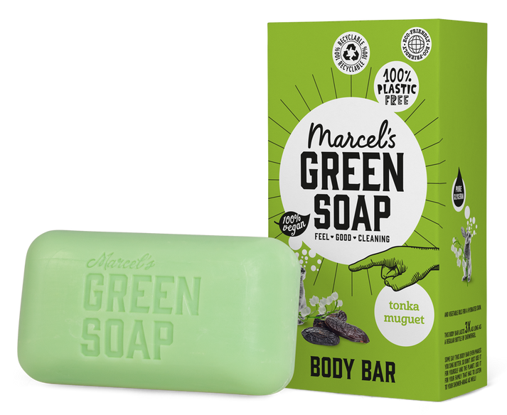 Marcel's Green Soap body bar tonka & muguet