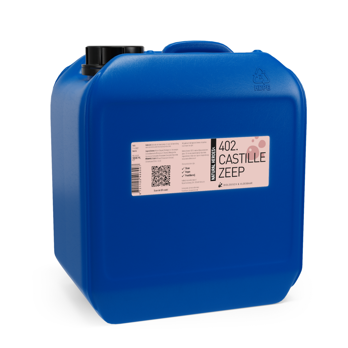 Castillezeep van Natural Heroes in een blauwe jerrycan van 10 liter