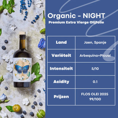 Informatiebeeld over de Eco Night olijfolie van Nobleza del Sur