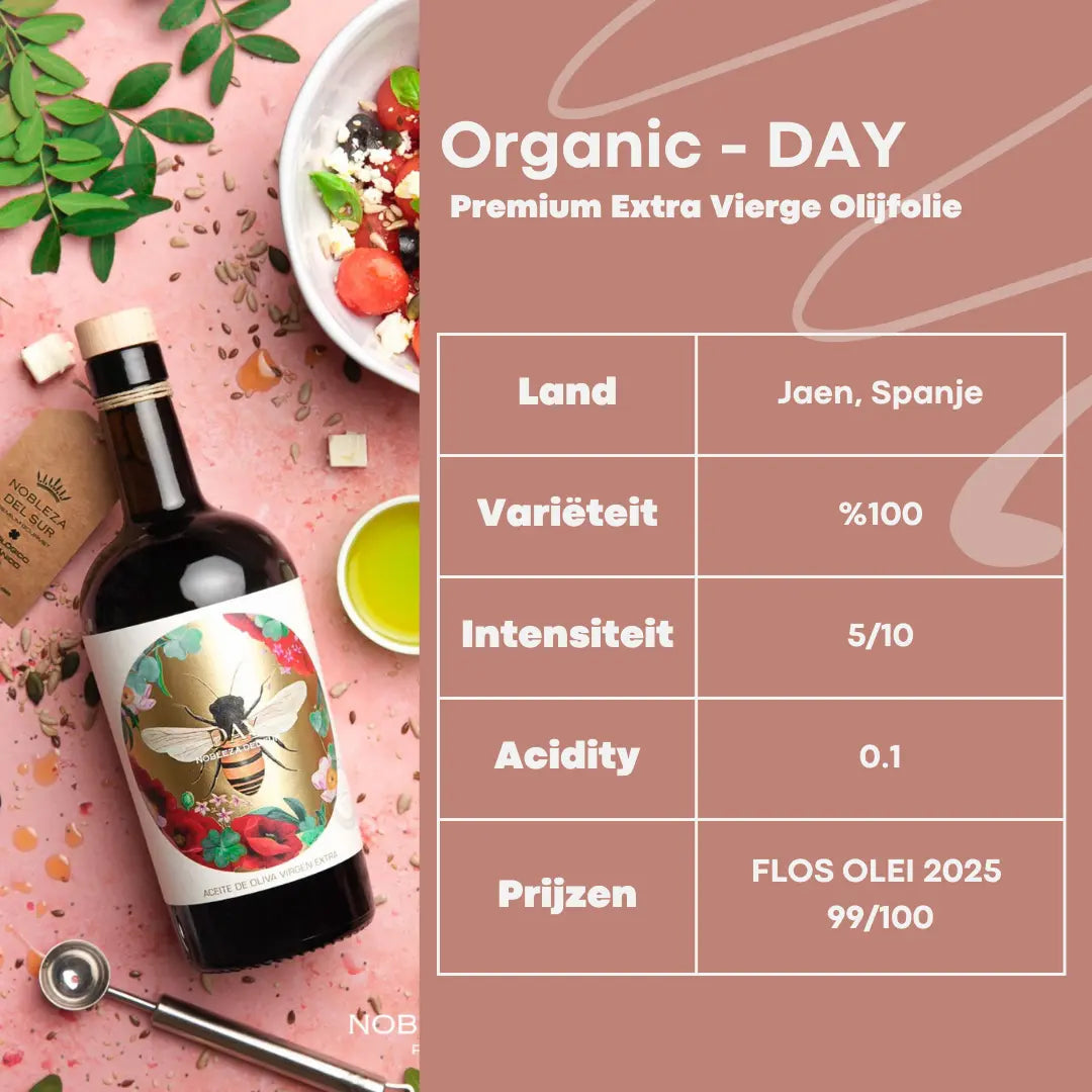 Informatiebeeld over de Eco Day olijfolie van Nobleza del Sur