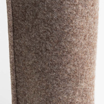 Detail van het naturelkleurige vilt