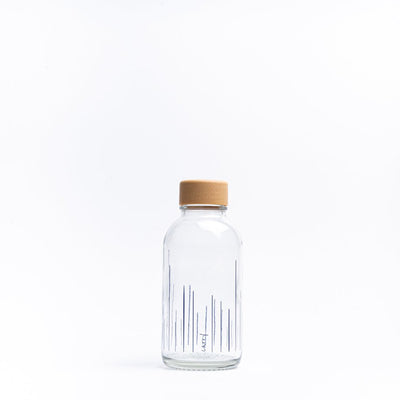 Glazen drinkfles Rise Up van 0,4 liter met fijne lijnen