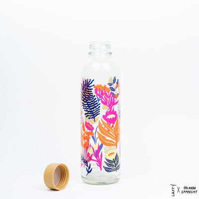 Drinkfles Botanic Garden, open, met de dop ernaast