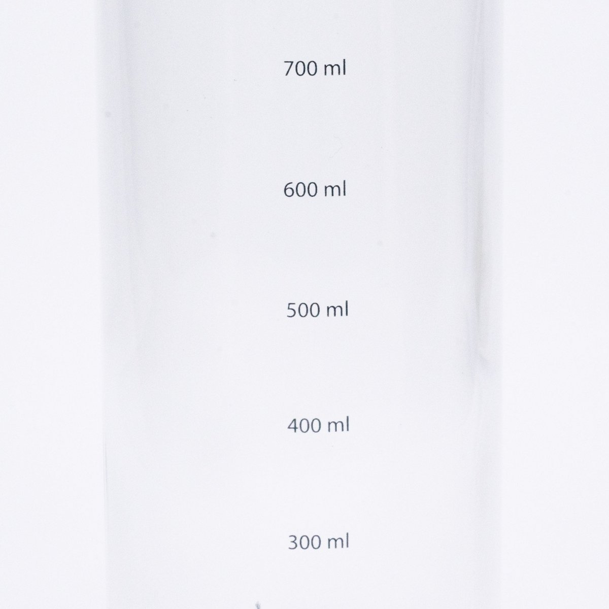 Detail van de maatverdeling in milliliters