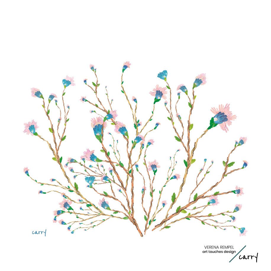 Het ontwerp Hanami van Verena Rempel, takken met kersenbloesem