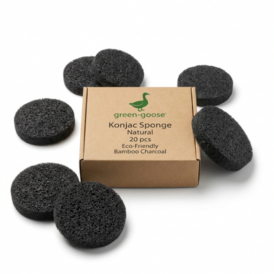 Houtskool cellulose sponsjes voor het gezicht, 20 stuks