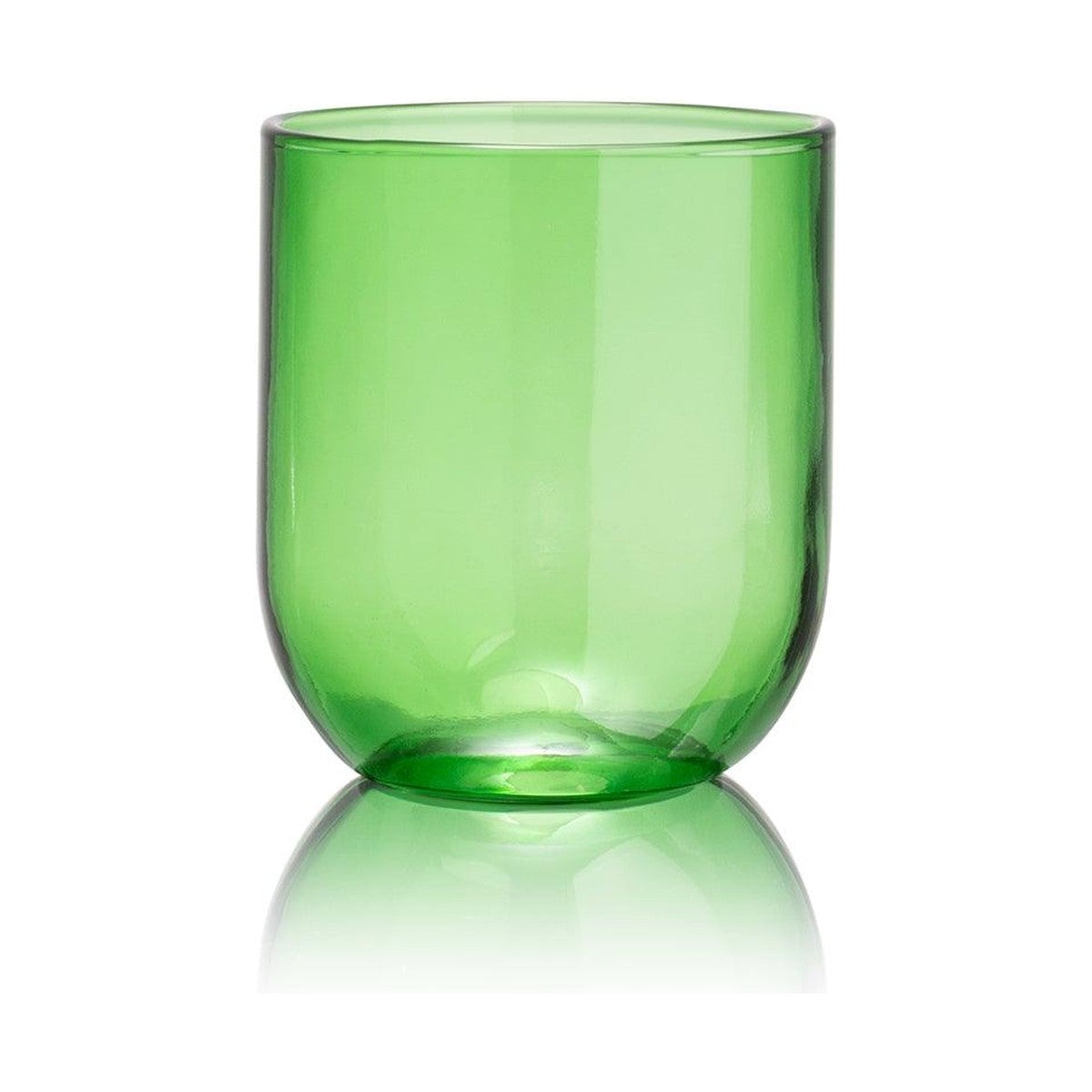 Laag flessengroen drinkglas van Rebottled, model curve, gemaakt van een gebruikte wijnfles