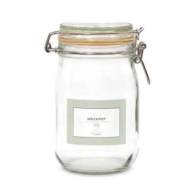 Geredde weckpot (1140 ml) op een witte achtergrond