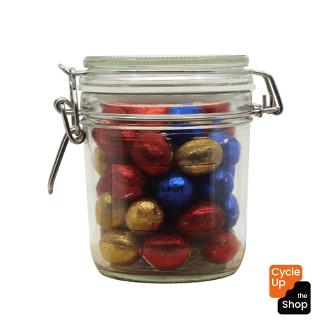 Weckpotten met chocolade