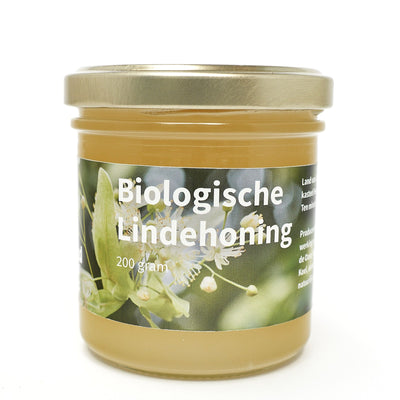 Pot biologische lindehoning van Land van Ons, 200 gram