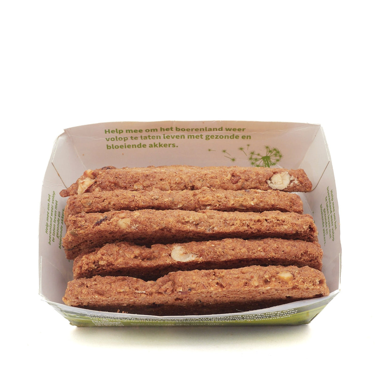 Mueslikoeken van Land van Ons in een kartonnen bakje