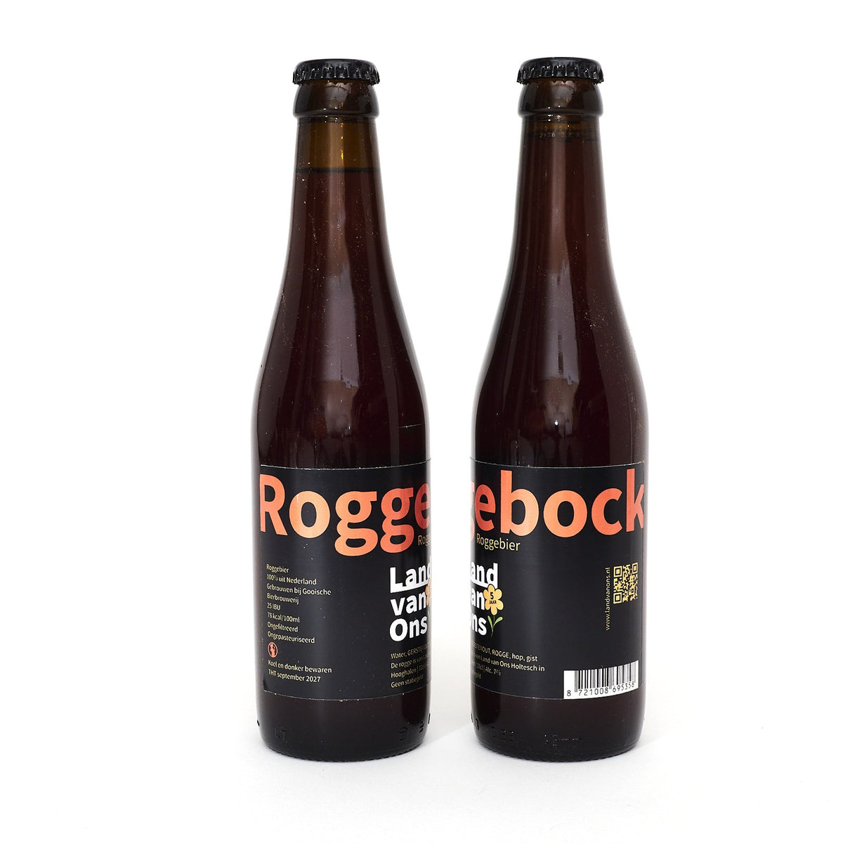 Twee flesjes Roggebock van Land van Ons