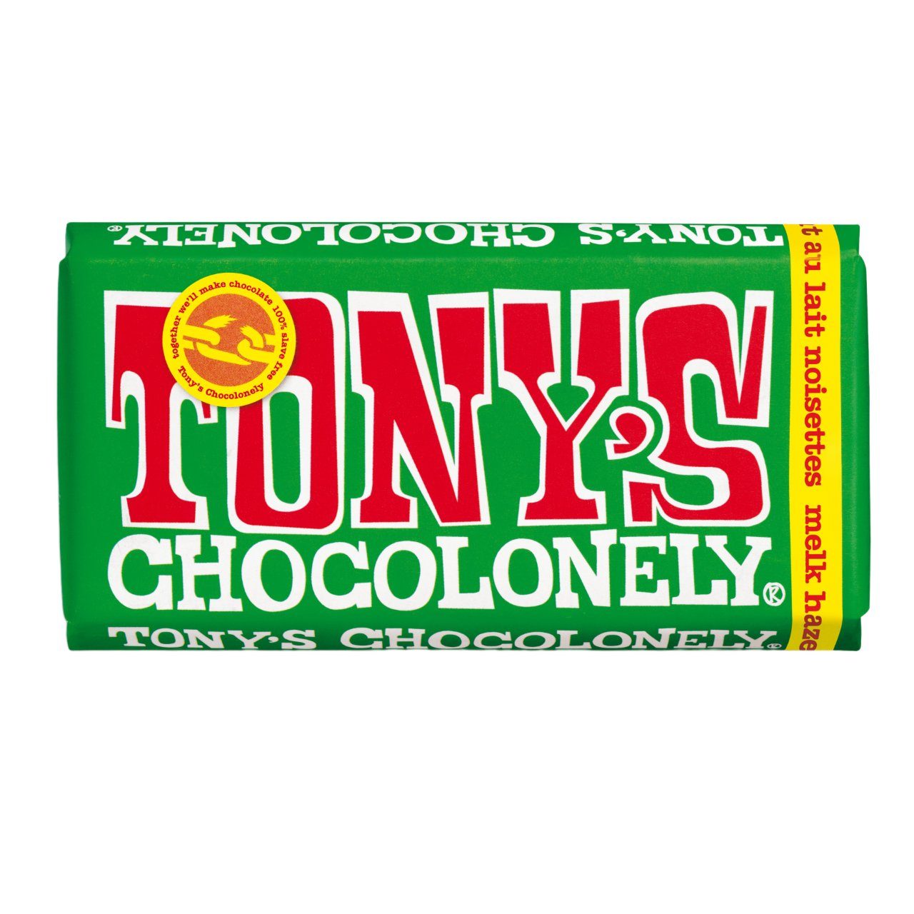 Tony’s Chocolonely melk-hazelnootchocoladereep